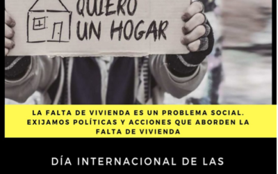 Reflexión-oración ante el Día Internacional de las Personas Sin Hogar
